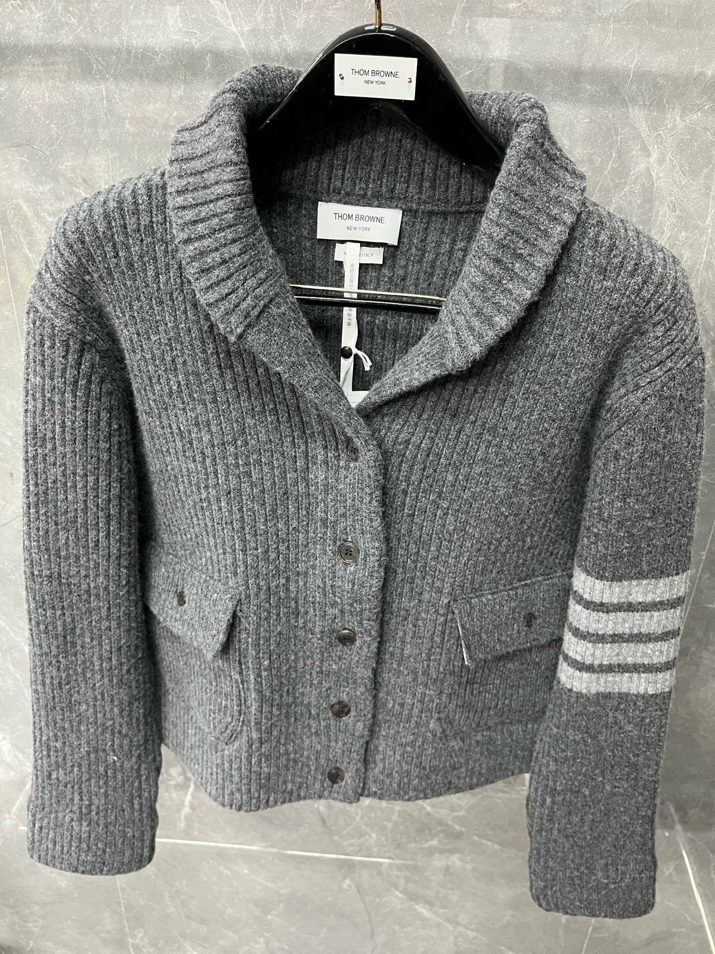 Thom Browne 톰브라운 여성 숄카라 포켓 니트 가디건 14