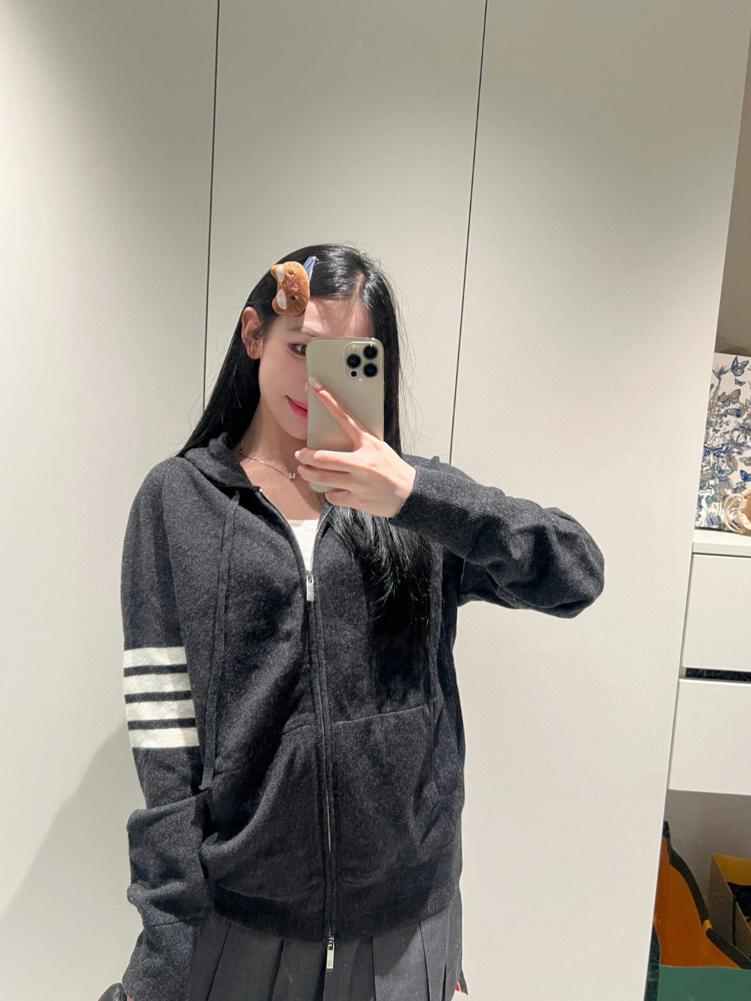 Thom Browne 톰브라운 클래식 사선완장 울 니트 후드 집업 16