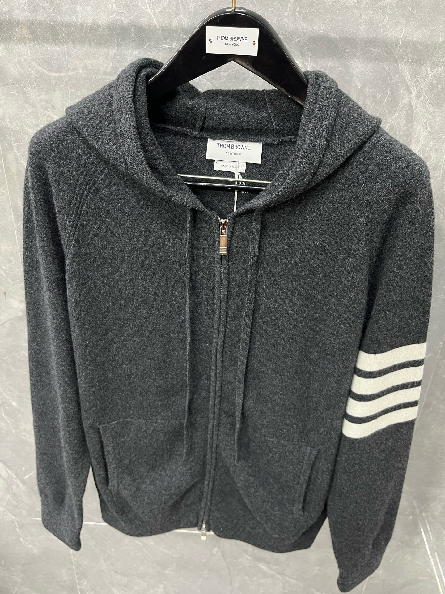 Thom Browne 톰브라운 클래식 사선완장 울 니트 후드 집업 20