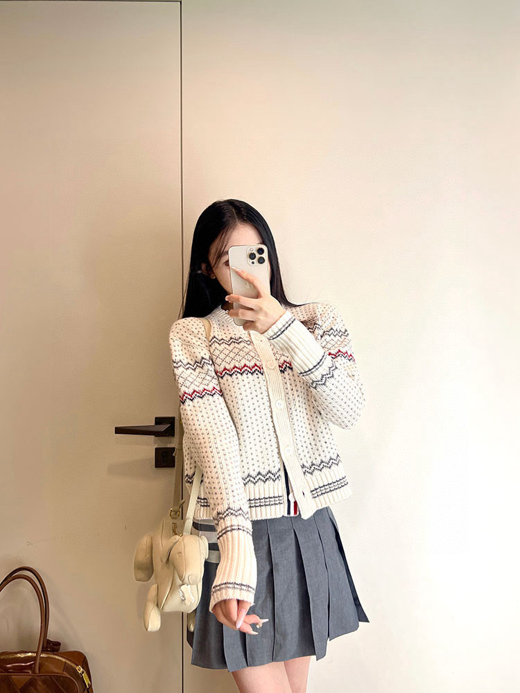 Thom Browne 톰브라운 페어아일 패턴 라운드넥 가디건 4