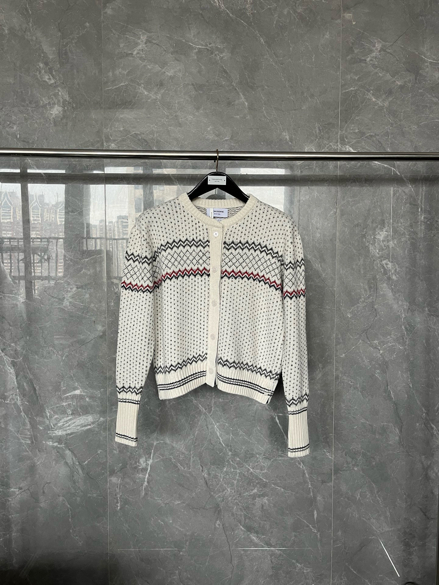 Thom Browne 톰브라운 페어아일 패턴 라운드넥 가디건 7