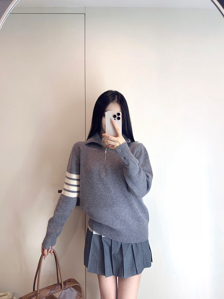 Thom Browne 톰브라운 양모 하프집업 스트라이프 니트 스웨터 2