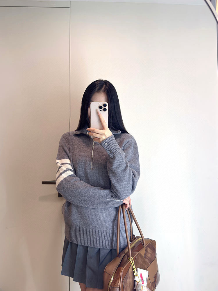 Thom Browne 톰브라운 양모 하프집업 스트라이프 니트 스웨터 3