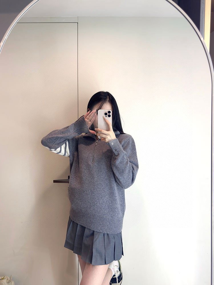 Thom Browne 톰브라운 양모 하프집업 스트라이프 니트 스웨터 6