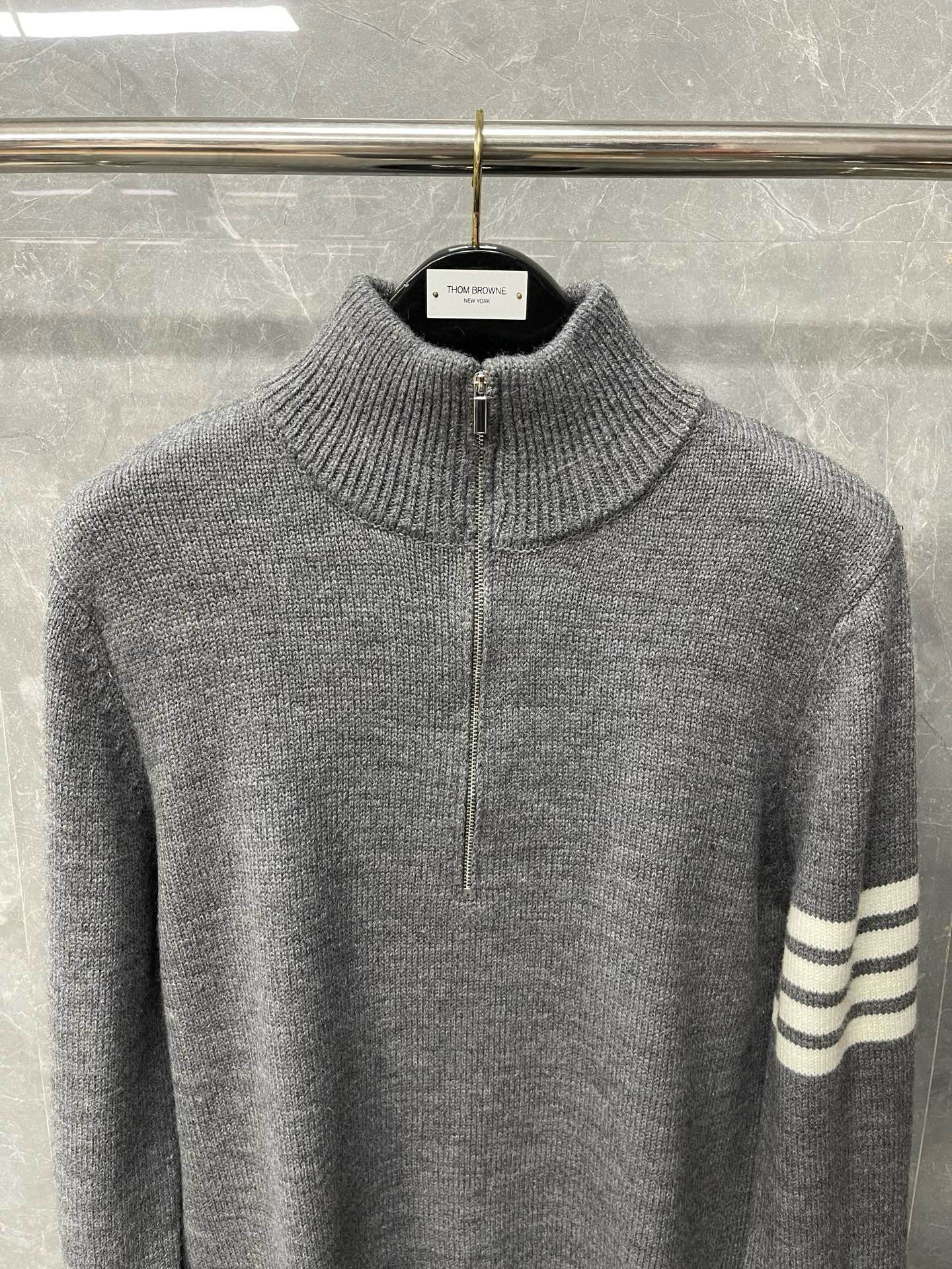 Thom Browne 톰브라운 양모 하프집업 스트라이프 니트 스웨터 9