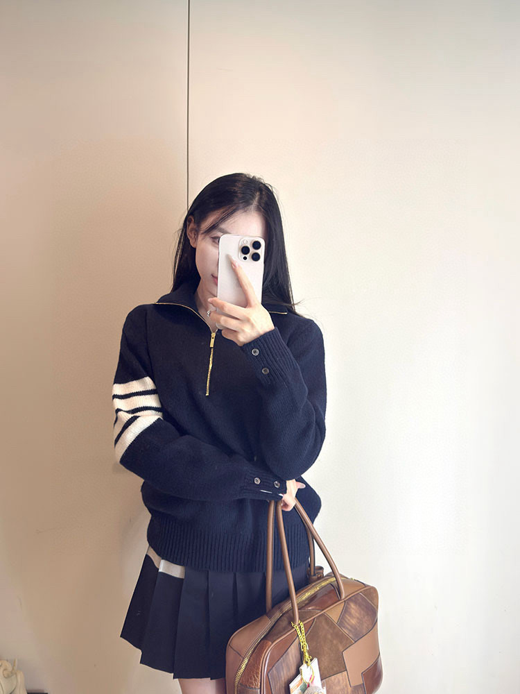 Thom Browne 톰브라운 양모 하프집업 스트라이프 니트 스웨터 2