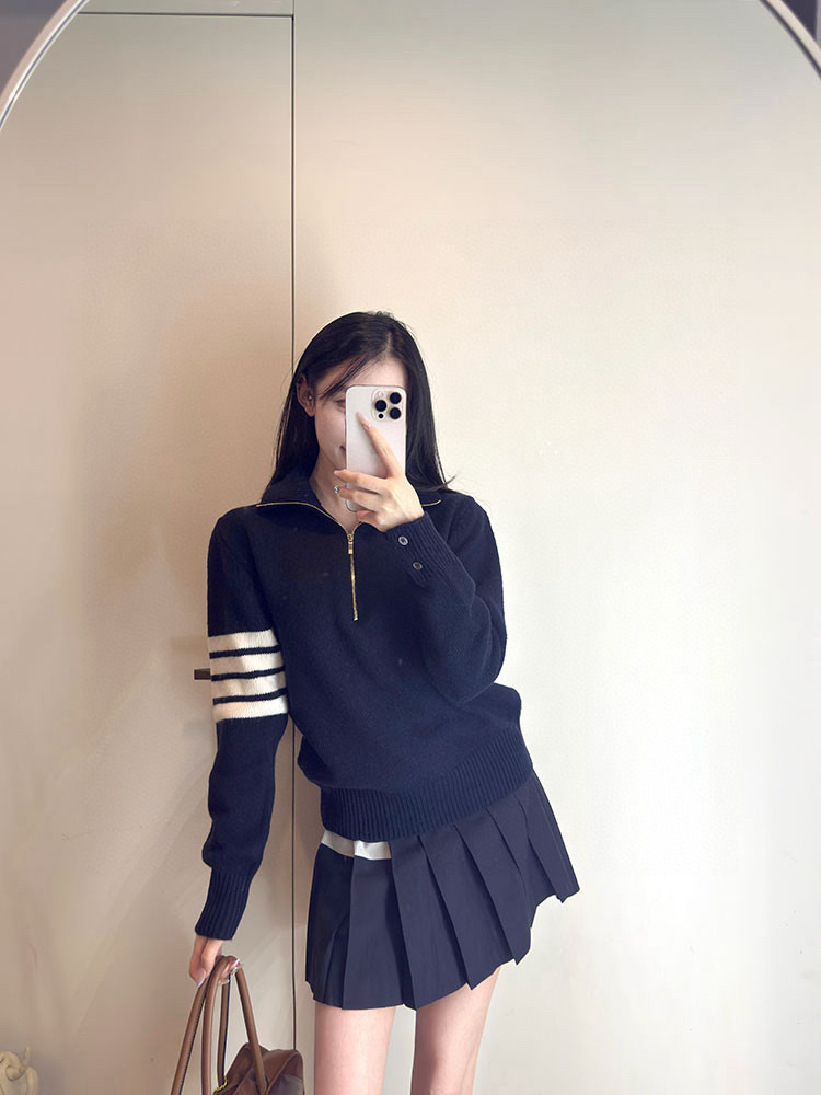 Thom Browne 톰브라운 양모 하프집업 스트라이프 니트 스웨터 6