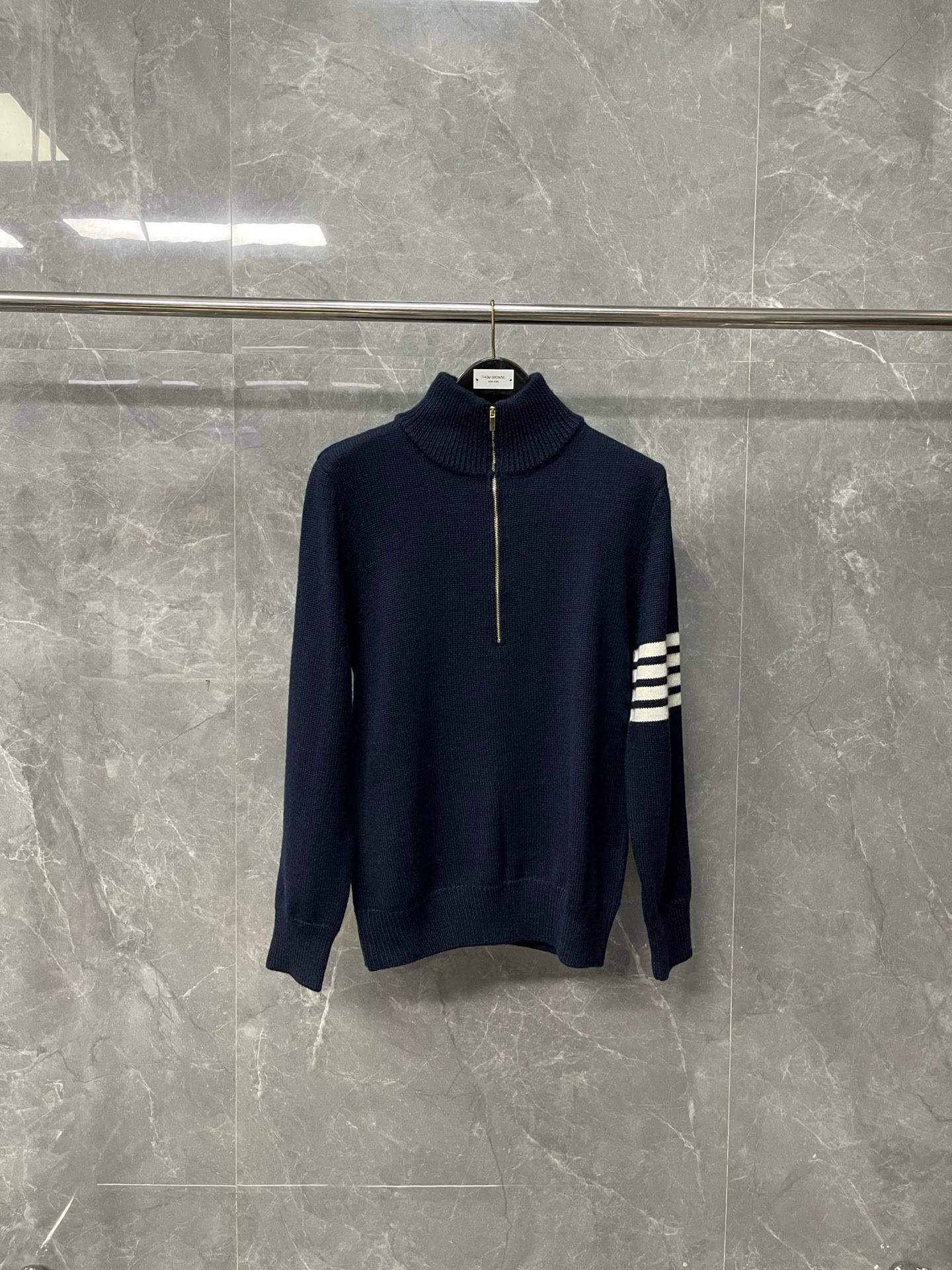 Thom Browne 톰브라운 양모 하프집업 스트라이프 니트 스웨터 7