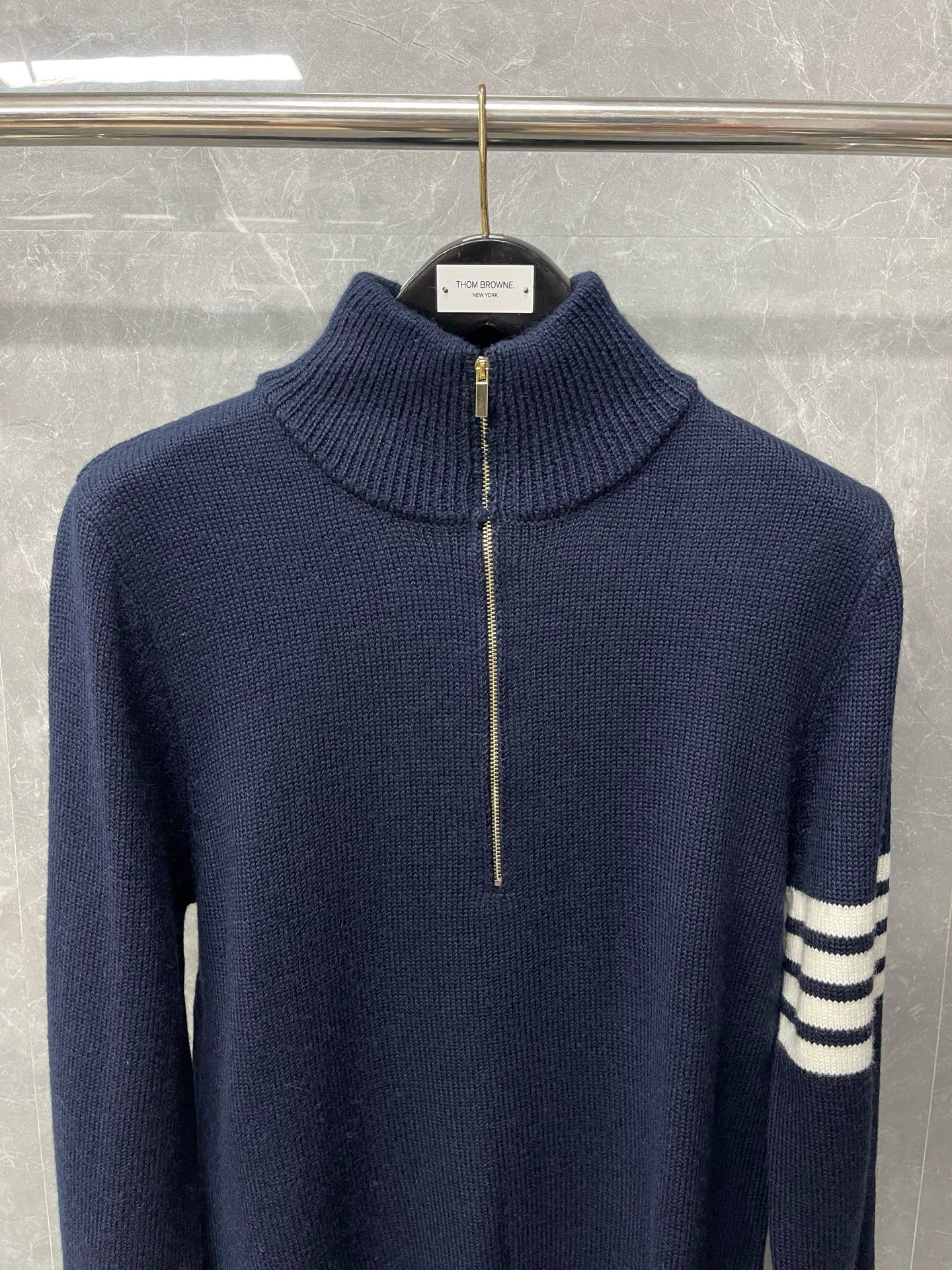 Thom Browne 톰브라운 양모 하프집업 스트라이프 니트 스웨터 8