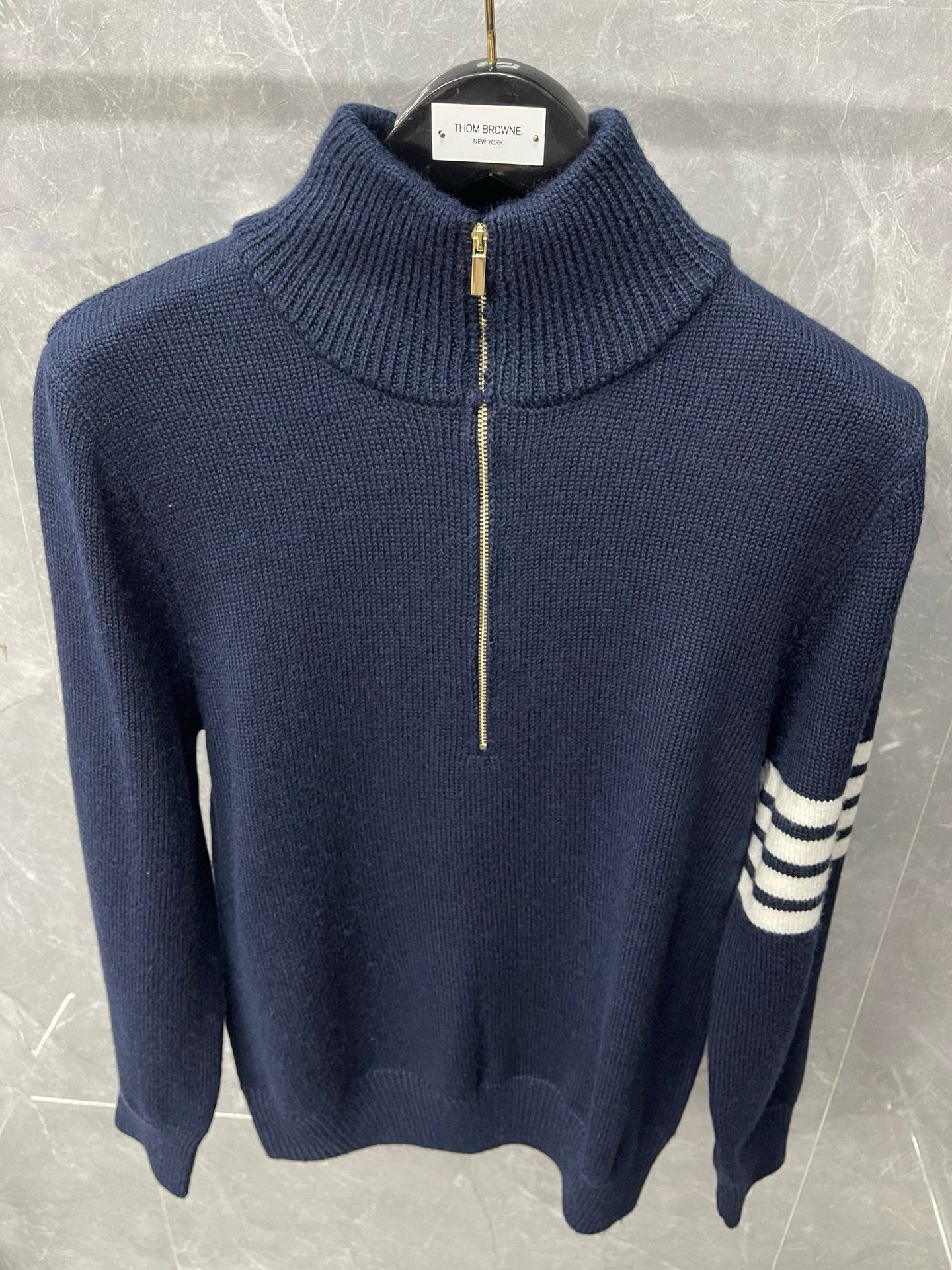 Thom Browne 톰브라운 양모 하프집업 스트라이프 니트 스웨터 10