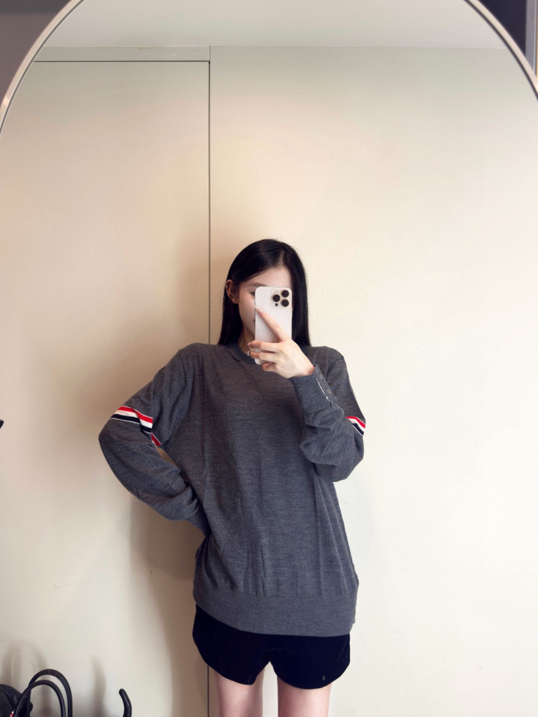 Thom Browne 톰브라운 더블 슬리브 스트라이프 메리노 울 라운드넥 니트 2