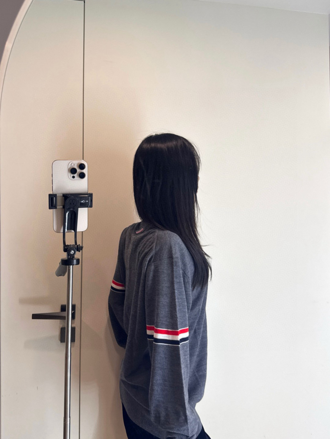 Thom Browne 톰브라운 더블 슬리브 스트라이프 메리노 울 라운드넥 니트 7