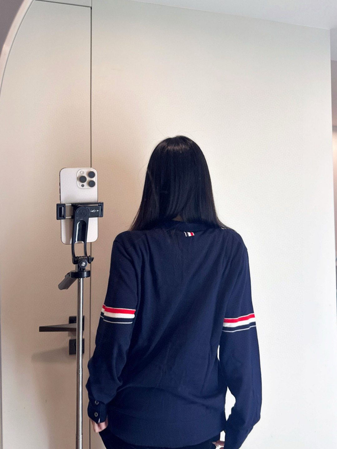 Thom Browne 톰브라운 더블 슬리브 스트라이프 메리노 울 라운드넥 니트 6