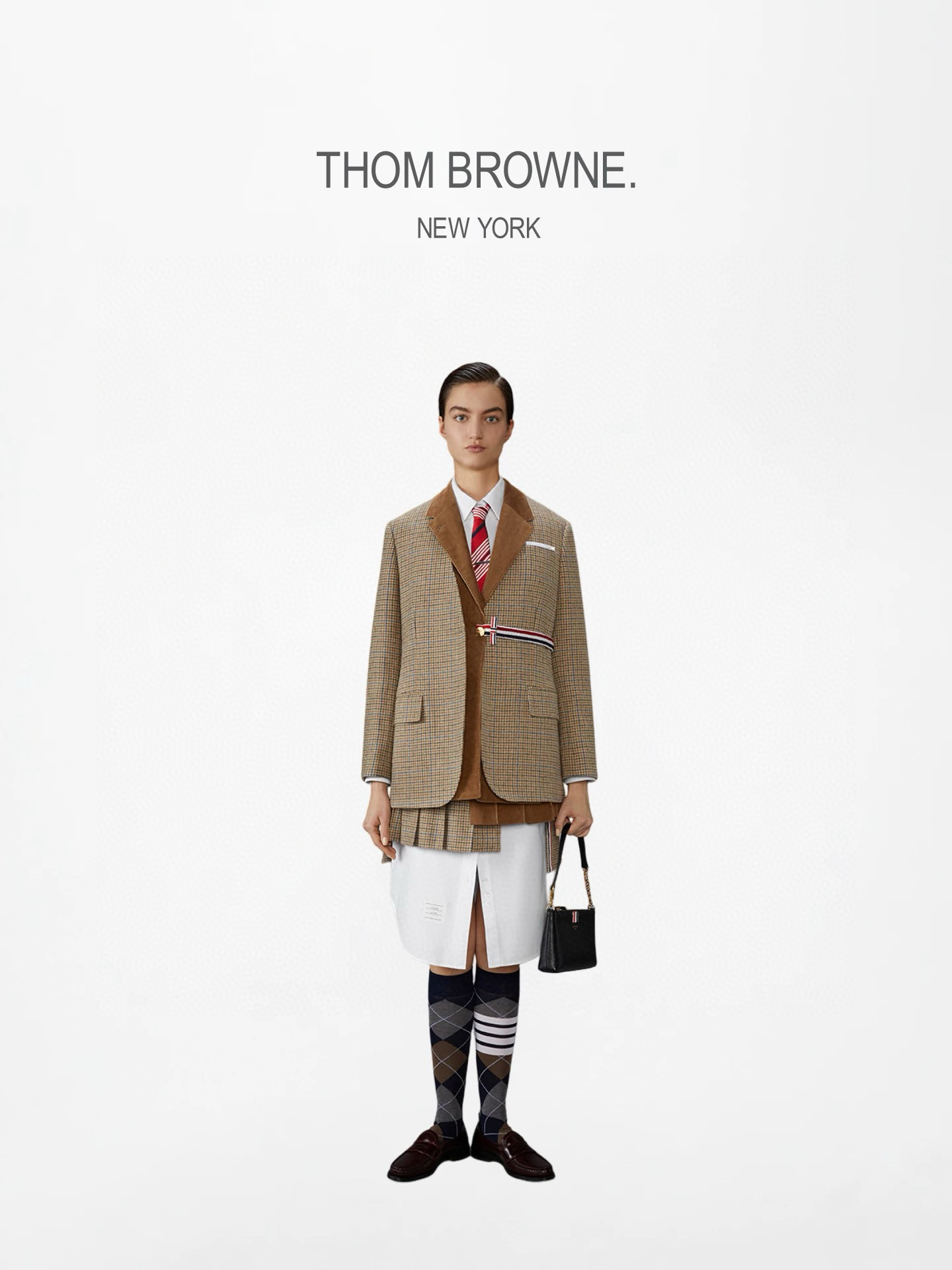 Thom Browne 톰브라운 클래식 체크 플리츠 랩 스커트 2