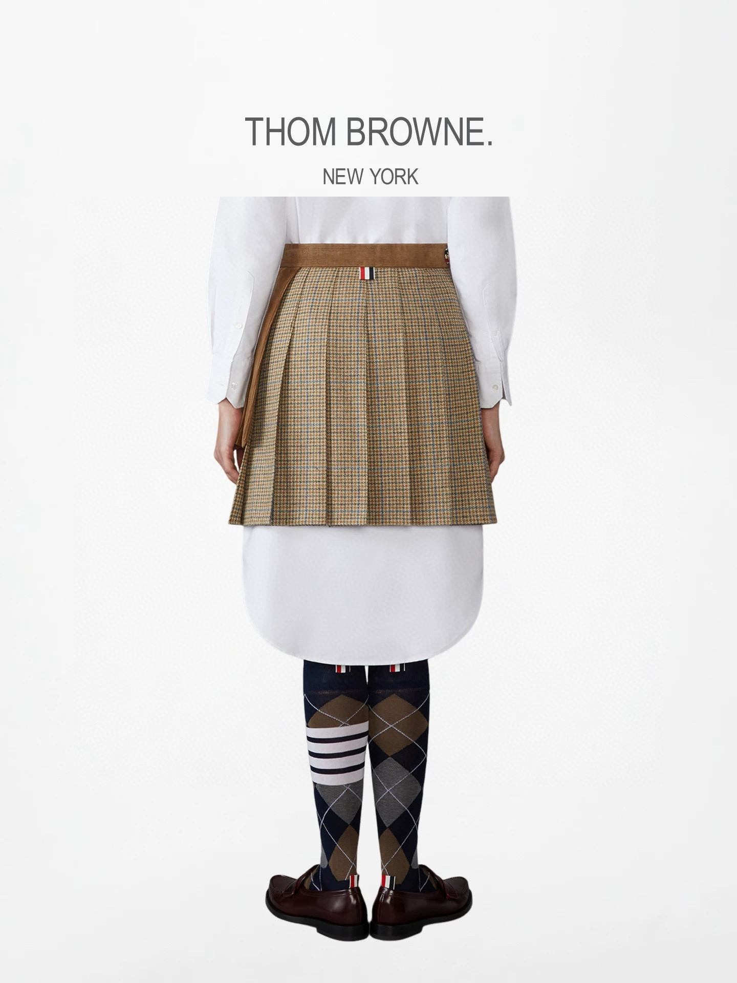 Thom Browne 톰브라운 클래식 체크 플리츠 랩 스커트 5