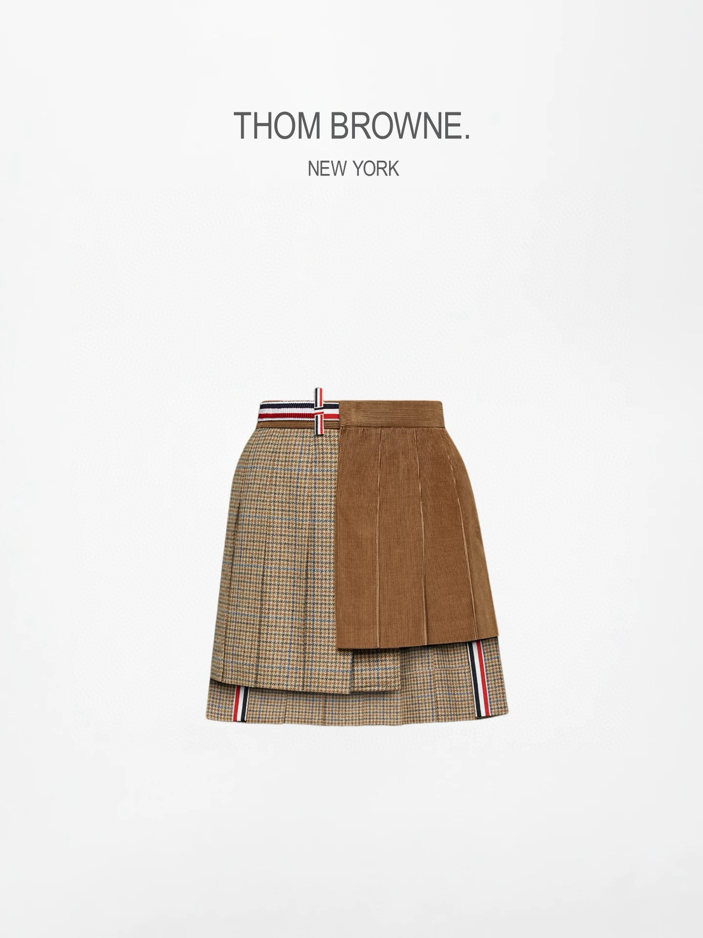 Thom Browne 톰브라운 클래식 체크 플리츠 랩 스커트 6