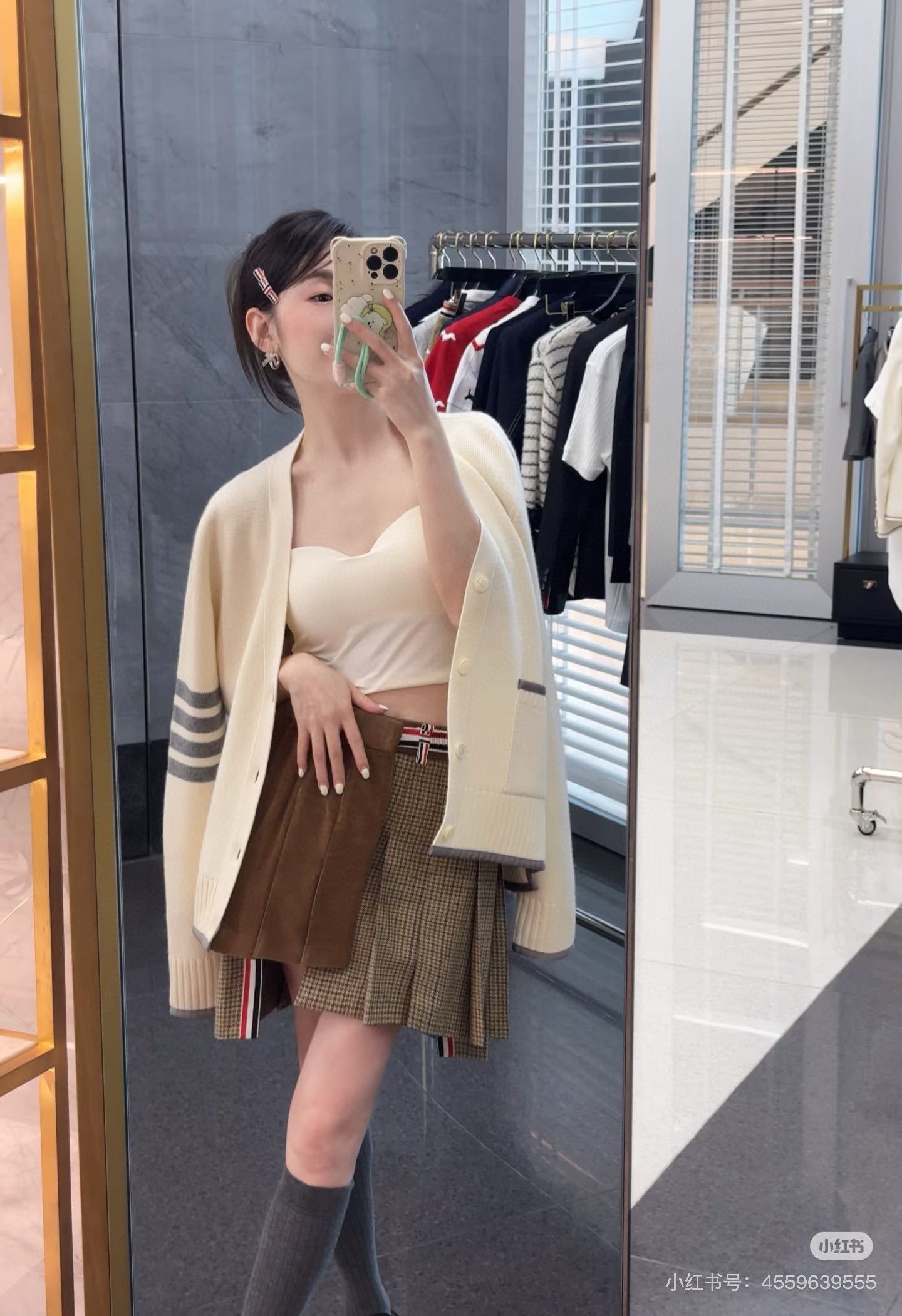 Thom Browne 톰브라운 클래식 체크 플리츠 랩 스커트 8