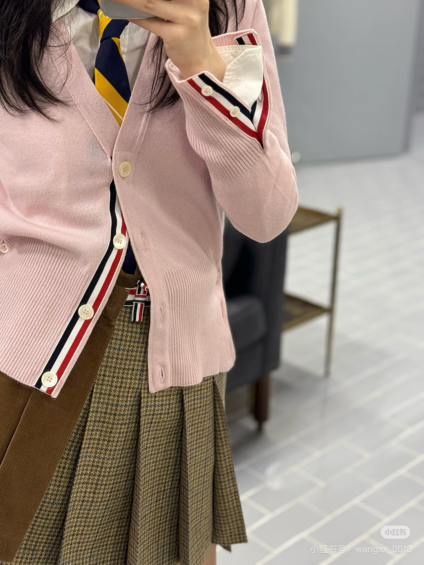 Thom Browne 톰브라운 클래식 체크 플리츠 랩 스커트 20