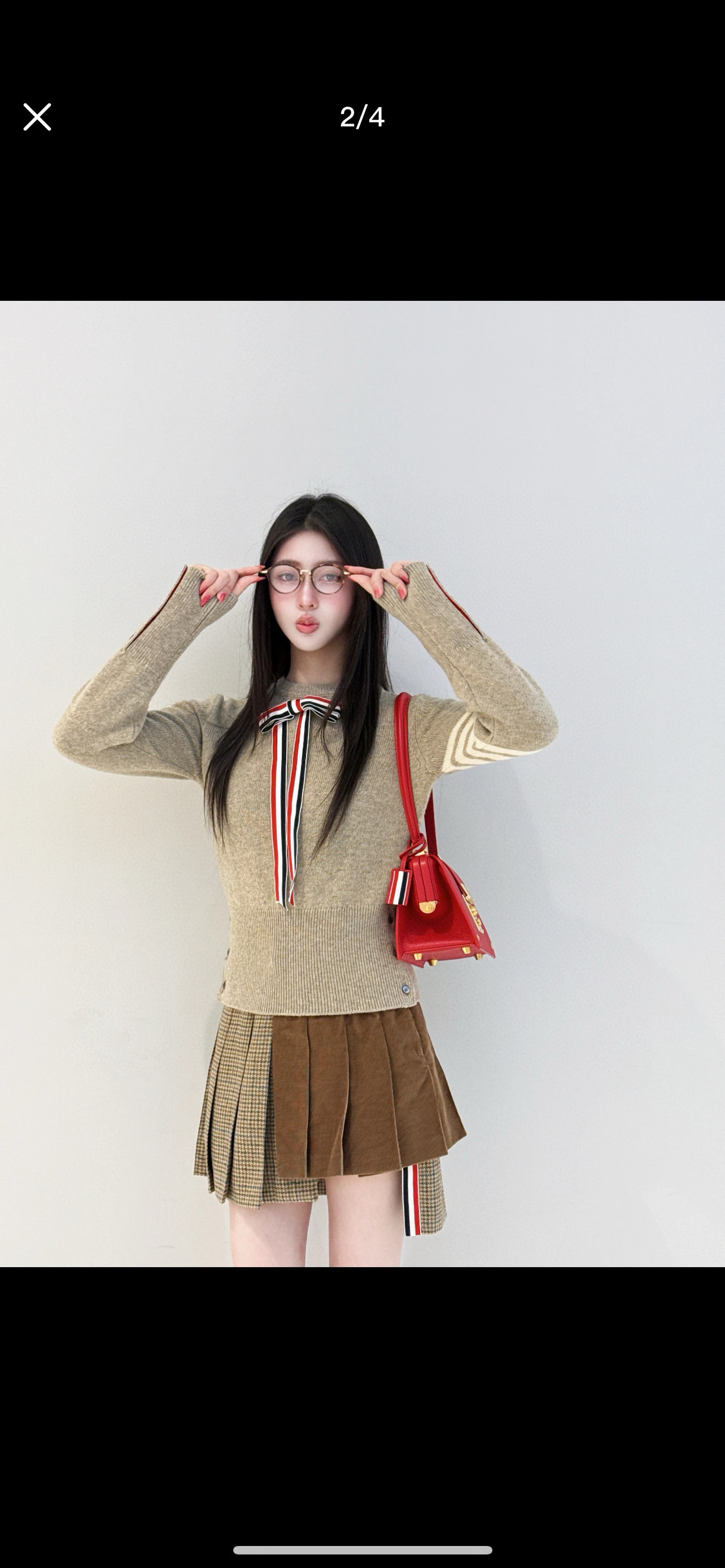 Thom Browne 톰브라운 사선 스트라이프 리본 라운드넥 니트 스웨터 5