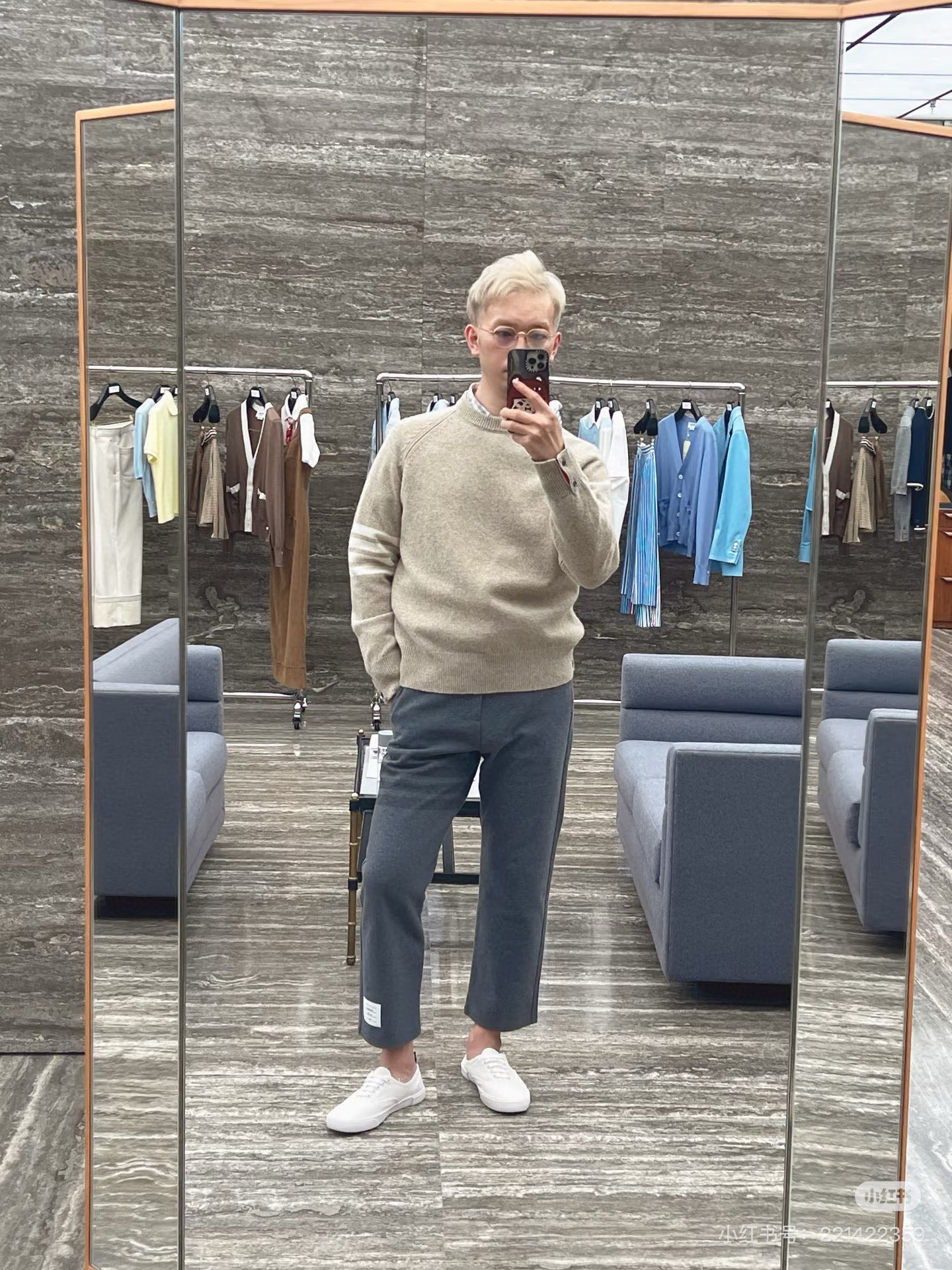 Thom Browne 톰브라운 사선 완장 라운드넥 울 니트 스웨터 3