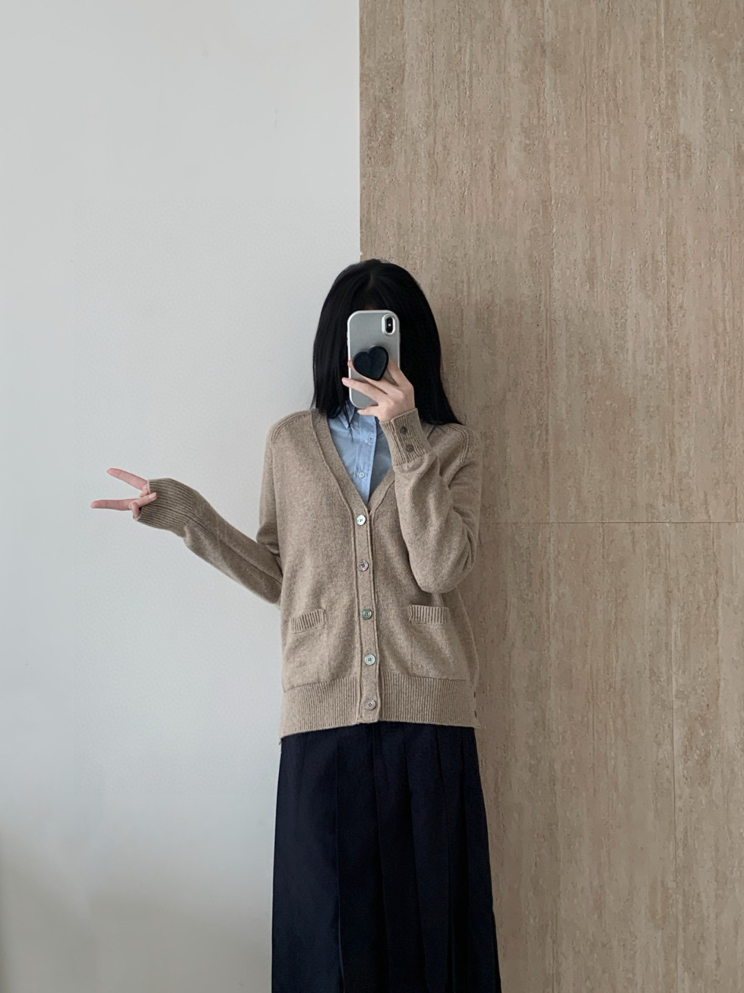 Thom Browne 톰브라운 사선 완장 스트라이프 울 가디건 베이지 19