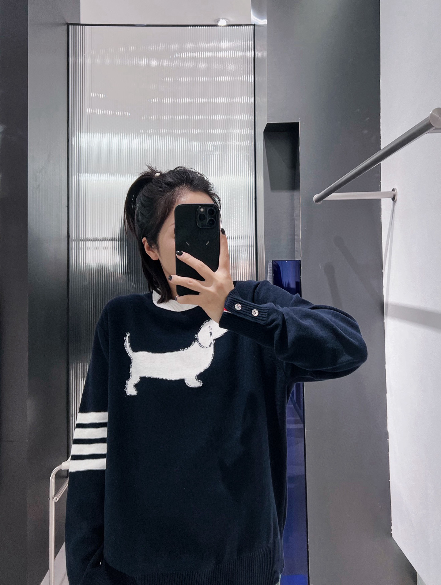 Thom Browne 톰브라운 개 패턴 라운드넥 니트 스웨터 1