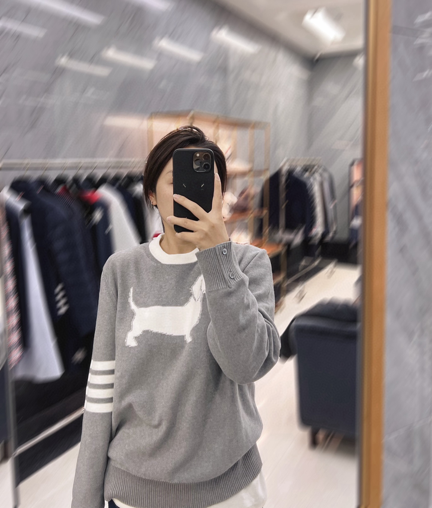 Thom Browne 톰브라운 개 패턴 라운드넥 니트 스웨터 2