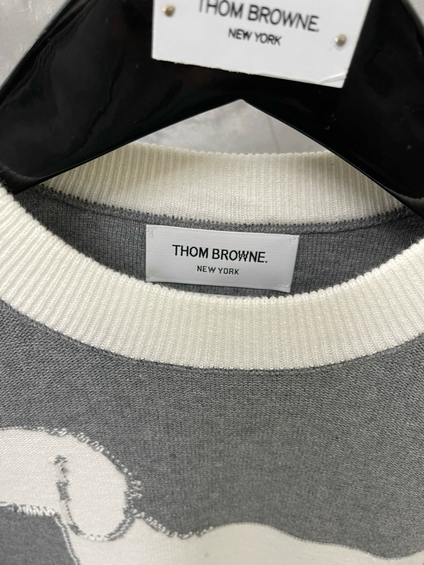 Thom Browne 톰브라운 개 패턴 라운드넥 니트 스웨터 5