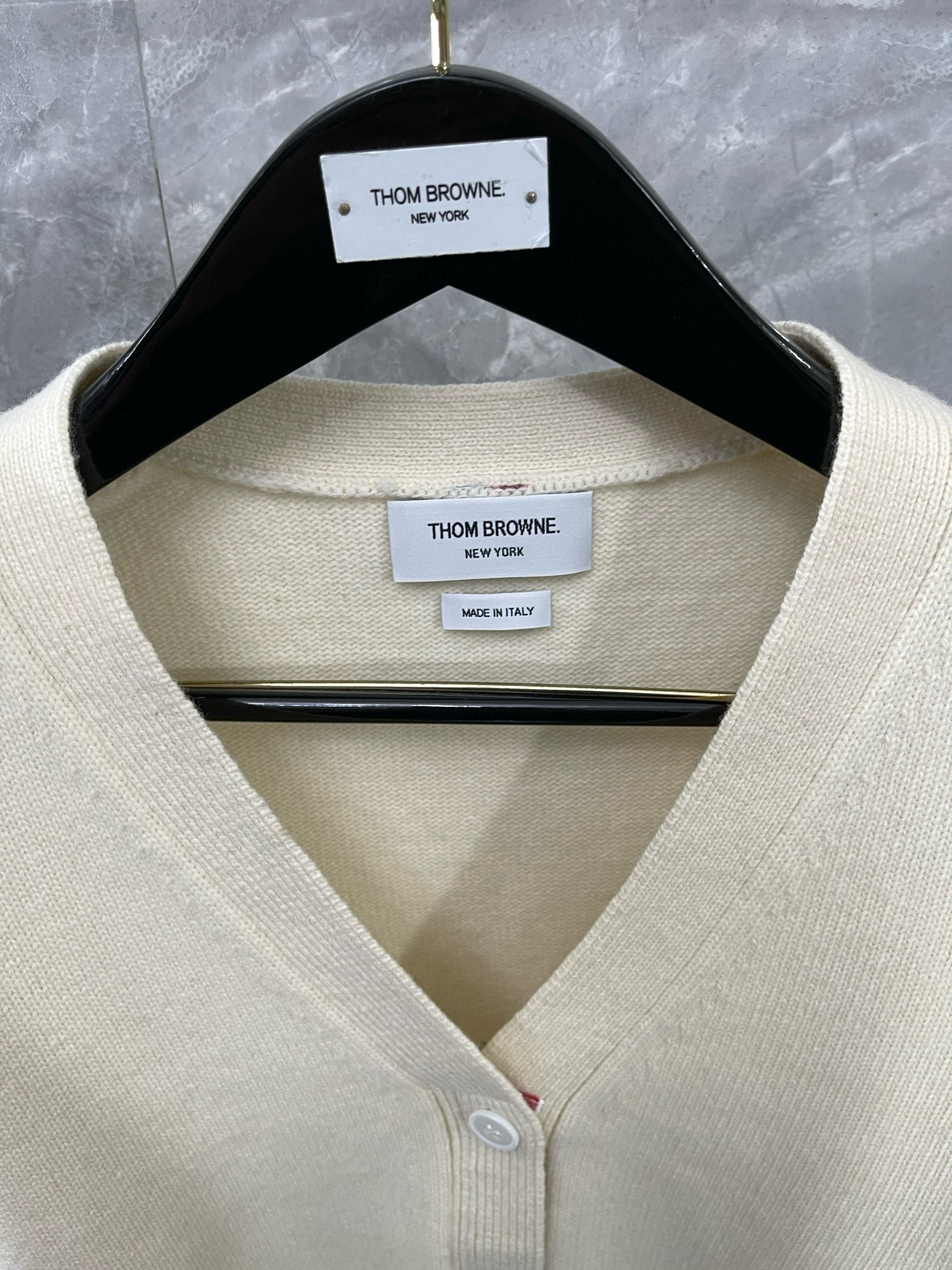 Thom Browne 톰브라운 거위 자수 스트라이프 울 가디건 2