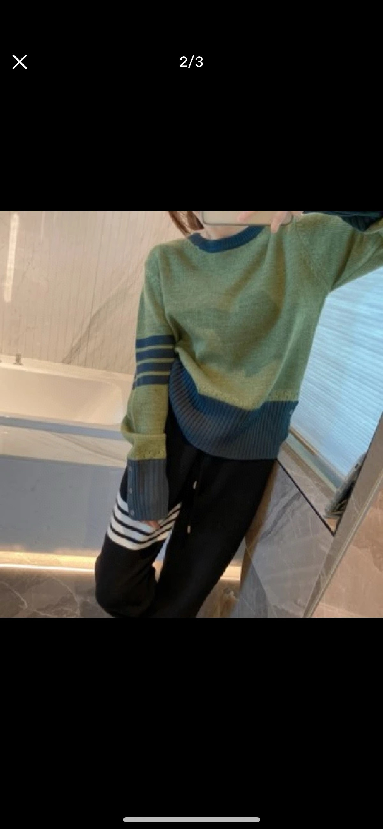 Thom Browne 톰브라운 사선 완장 스트라이프 울 니트 스웨터 1