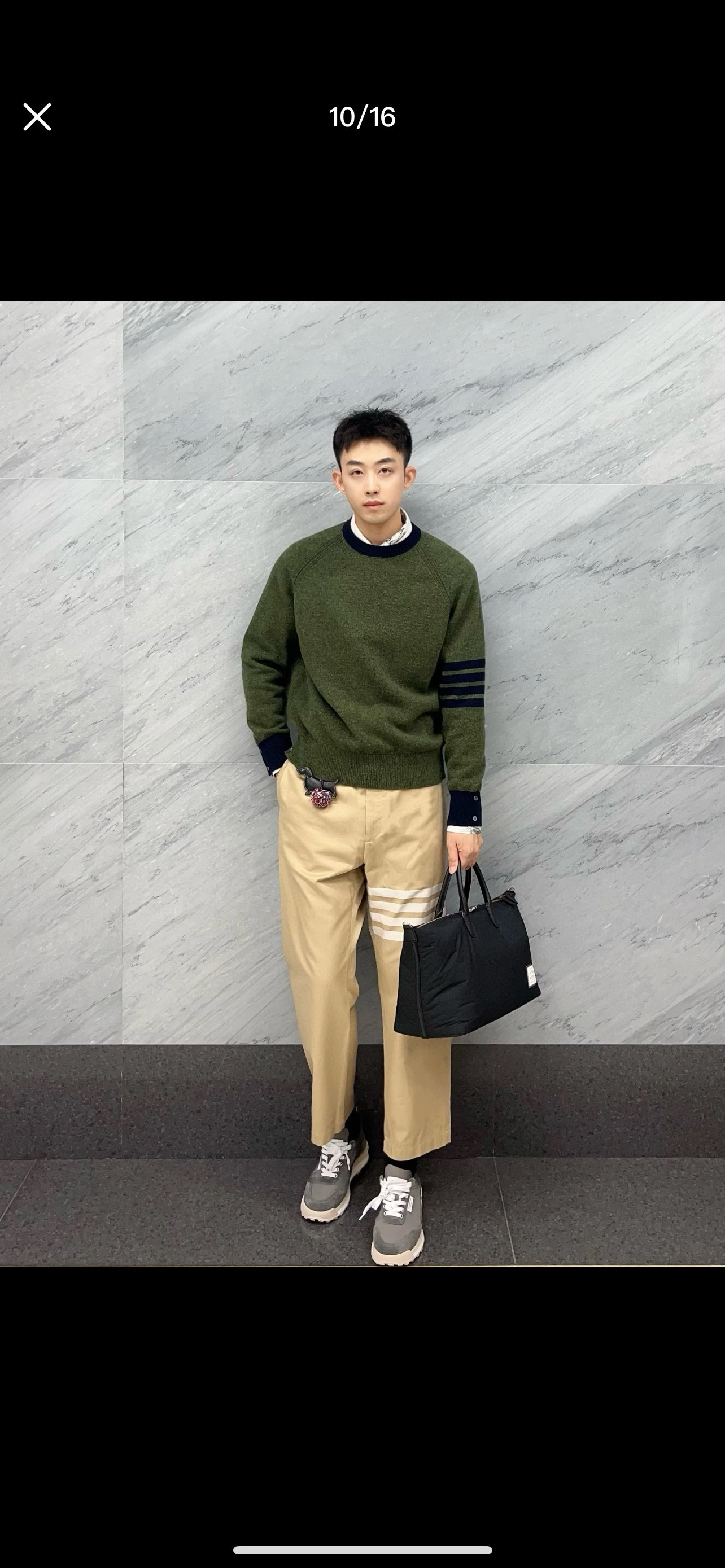 Thom Browne 톰브라운 사선 완장 스트라이프 울 니트 스웨터 2