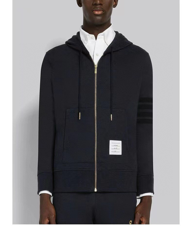 Thom Browne 톰브라운 사선 스트라이프 앵커 자수 집업 후드티 3