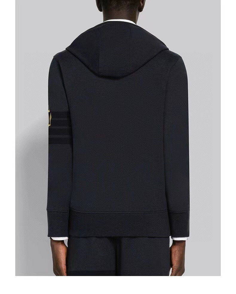 Thom Browne 톰브라운 사선 스트라이프 앵커 자수 집업 후드티 5