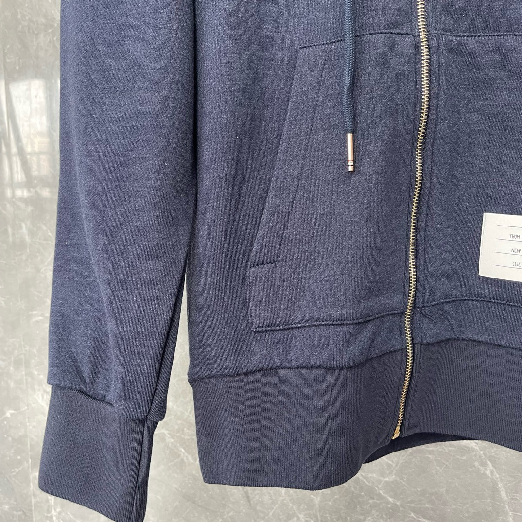 Thom Browne 톰브라운 사선 스트라이프 앵커 자수 집업 후드티 12