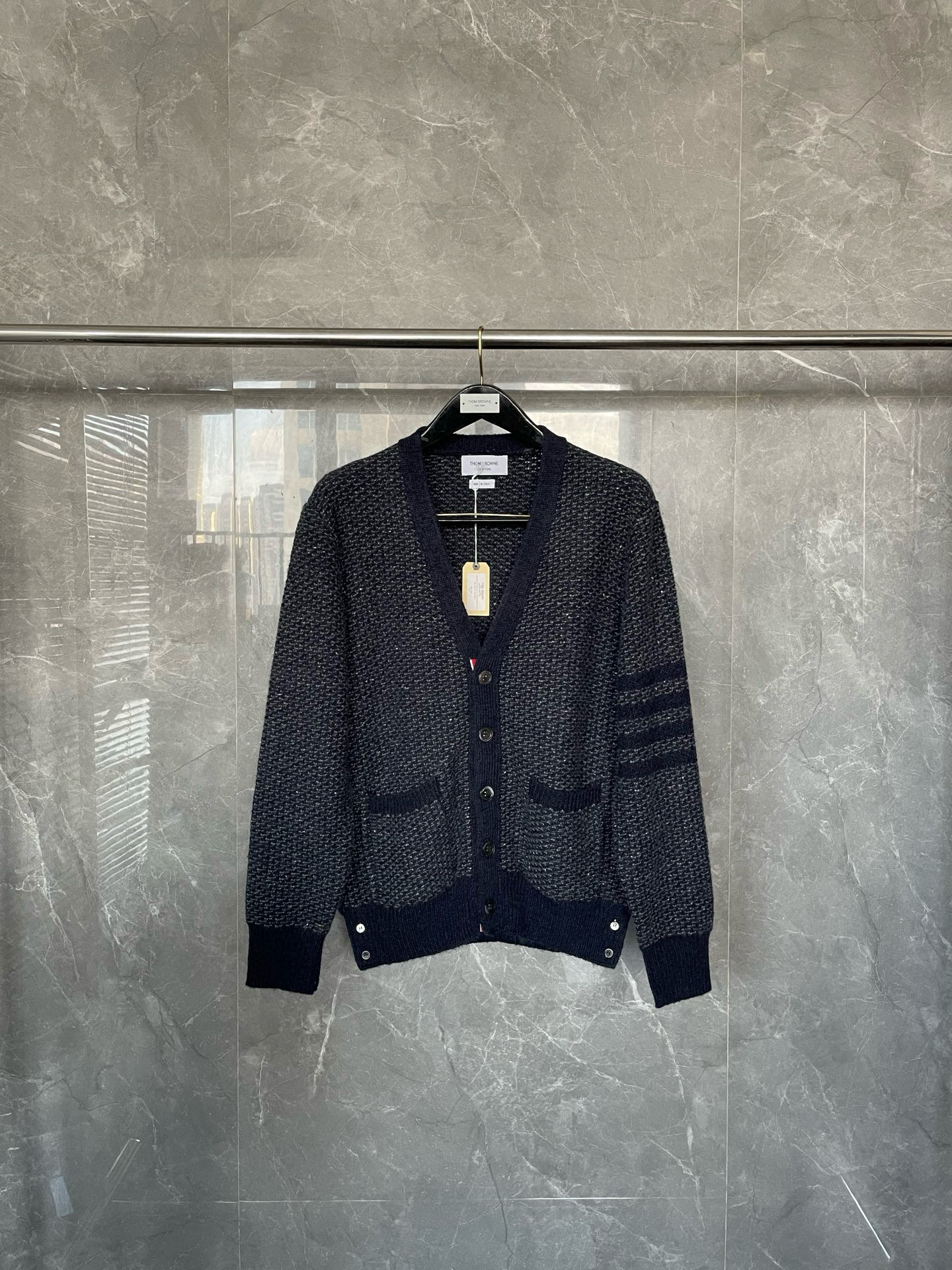 Thom Browne 톰브라운 러프 니트 피쉬스케일 패턴 가디건 8