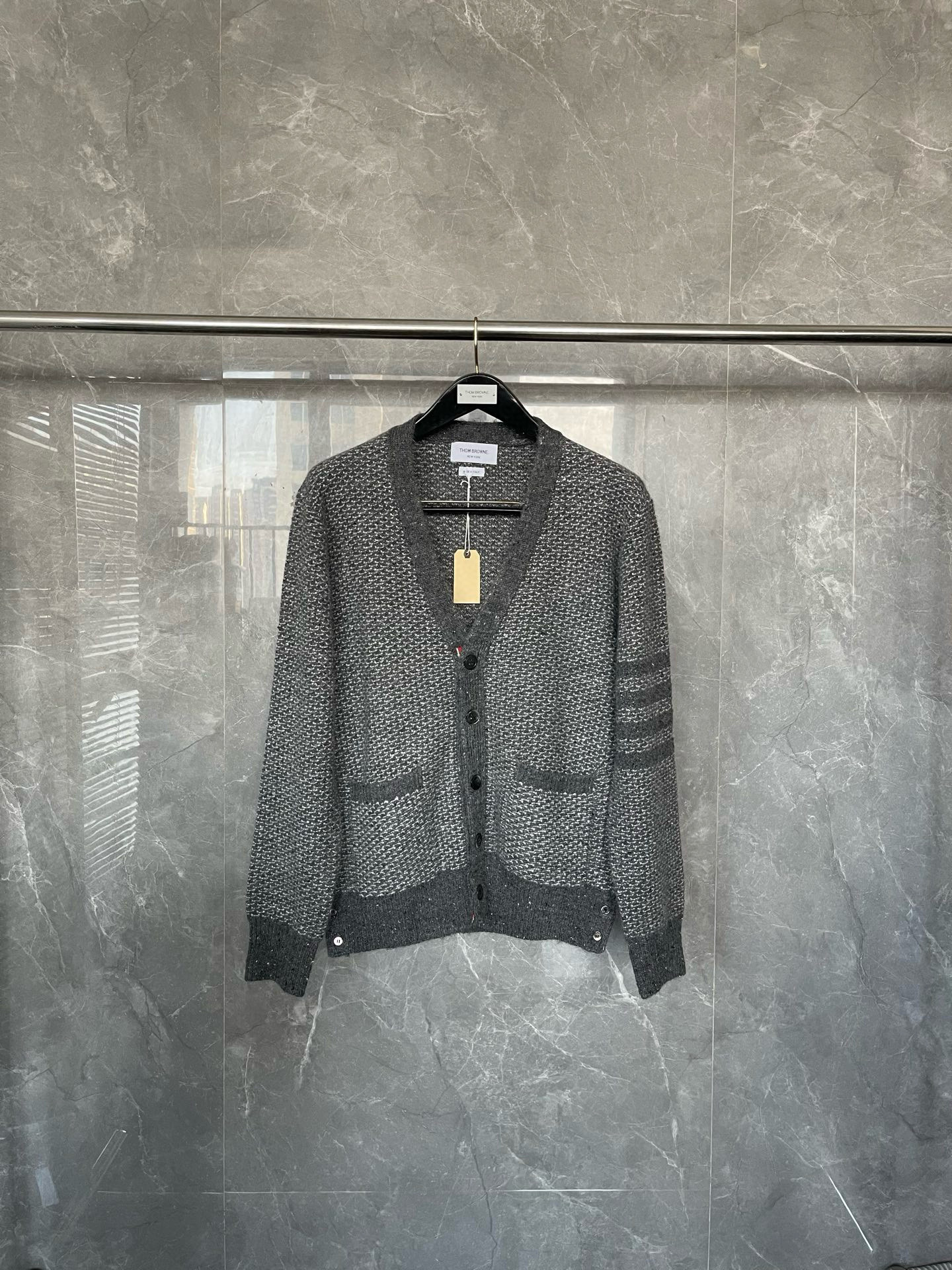 Thom Browne 톰브라운 러프 니트 피쉬스케일 패턴 가디건 7