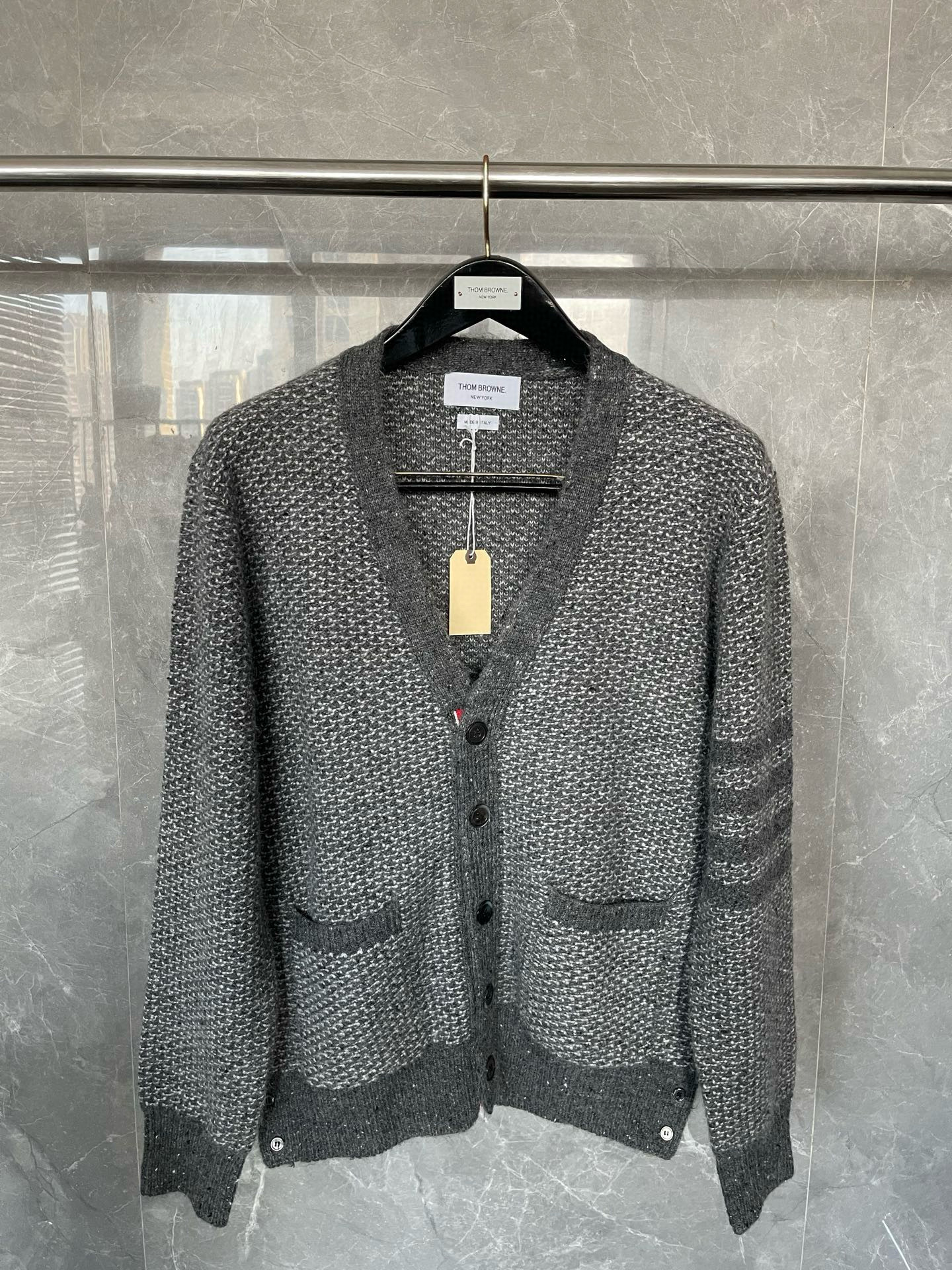 Thom Browne 톰브라운 러프 니트 피쉬스케일 패턴 가디건 8