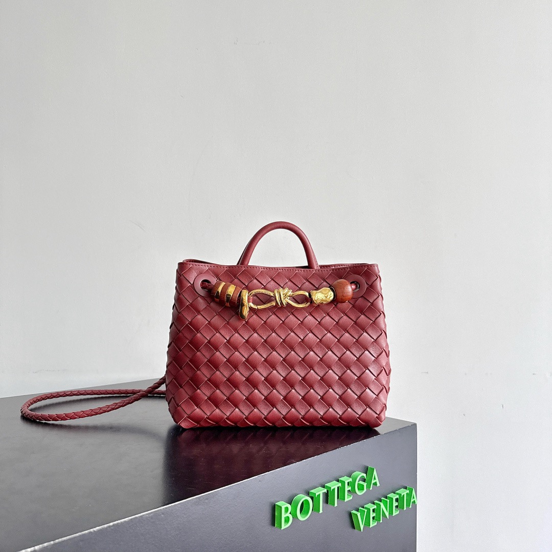 BOTTEGA VENETA 보테가베네타 Andiamo 인트레치아토 토트 크로스백 버건디 25cm 2