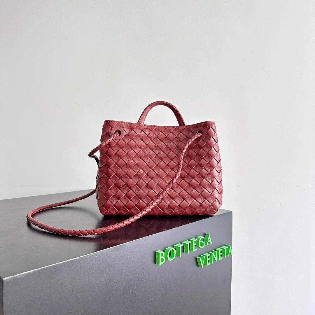 BOTTEGA VENETA 보테가베네타 Andiamo 인트레치아토 토트 크로스백 버건디 25cm 3