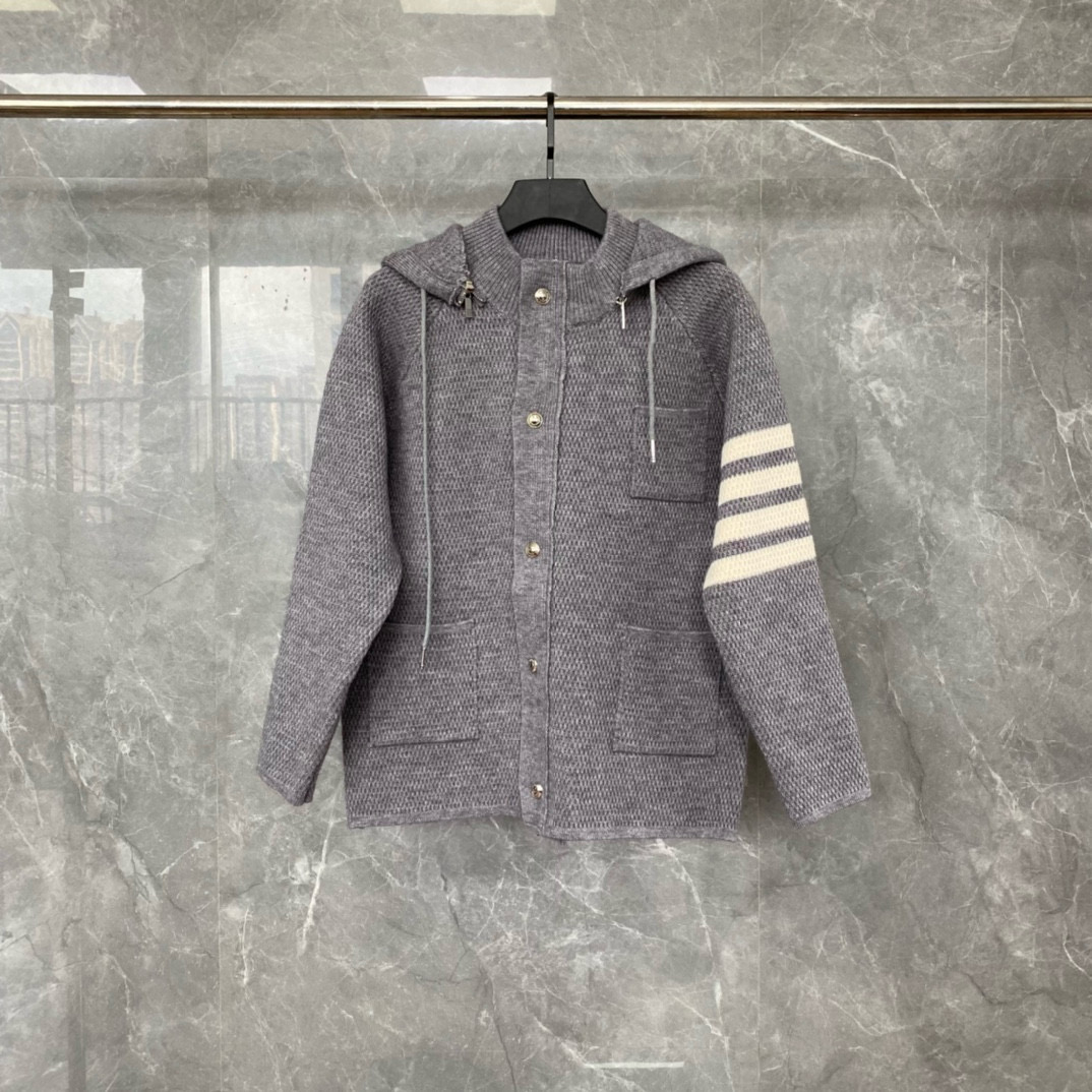 Thom Browne 톰브라운 스트라이프 니트 후드 집업 재킷 8