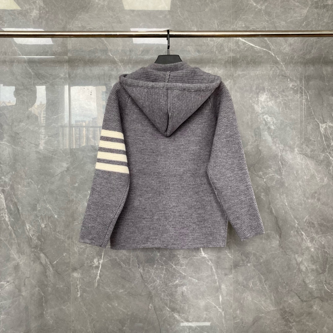 Thom Browne 톰브라운 스트라이프 니트 후드 집업 재킷 9