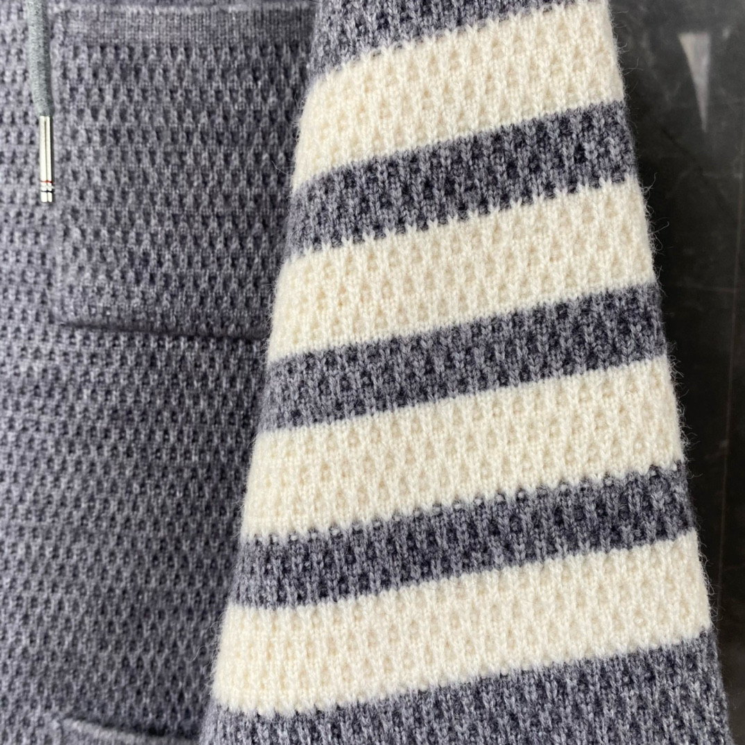 Thom Browne 톰브라운 스트라이프 니트 후드 집업 재킷 12