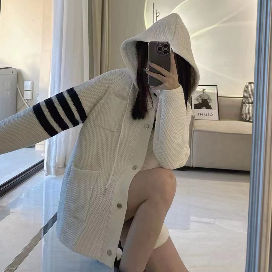 Thom Browne 톰브라운 스트라이프 니트 후드 집업 재킷 2