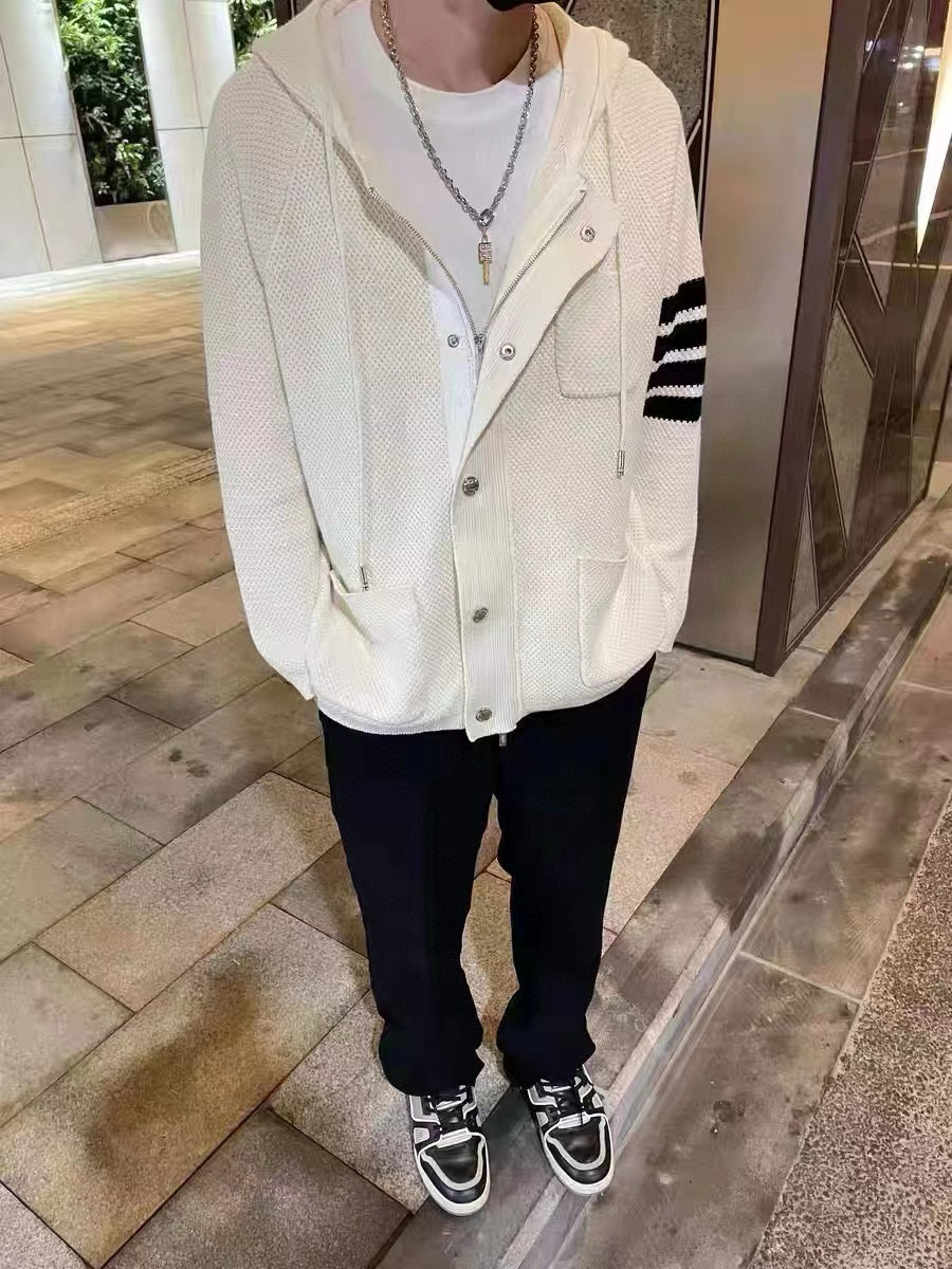 Thom Browne 톰브라운 스트라이프 니트 후드 집업 재킷 7