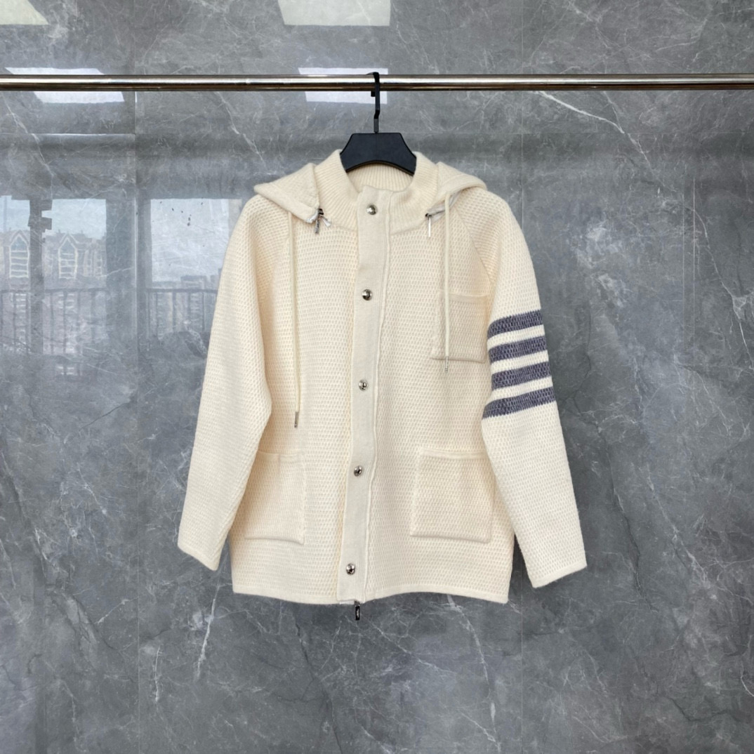 Thom Browne 톰브라운 스트라이프 니트 후드 집업 재킷 8