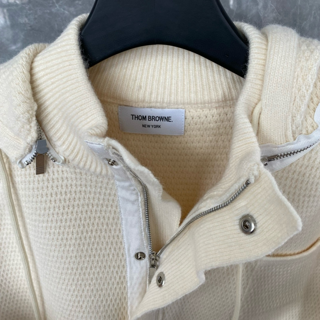 Thom Browne 톰브라운 스트라이프 니트 후드 집업 재킷 9
