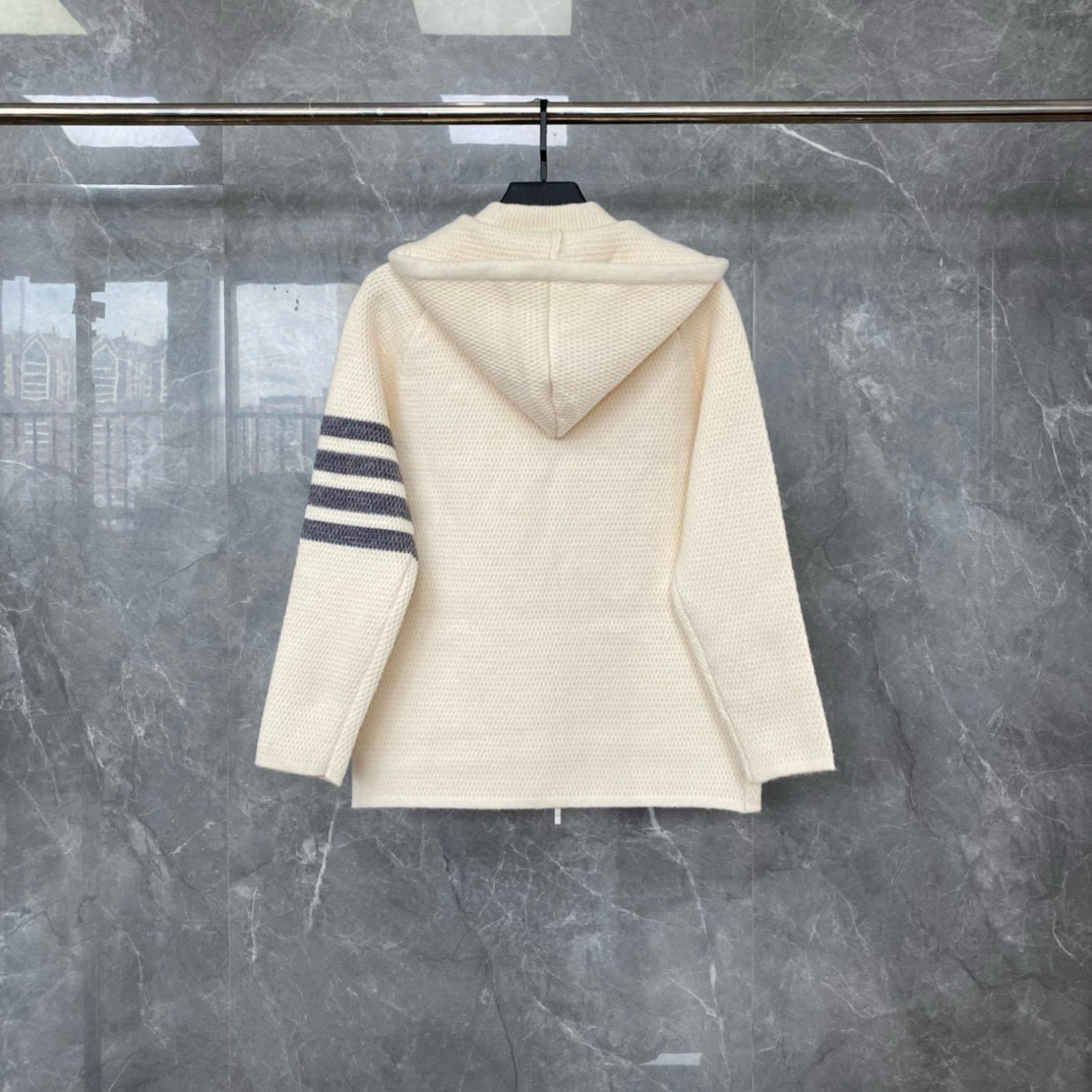 Thom Browne 톰브라운 스트라이프 니트 후드 집업 재킷 15