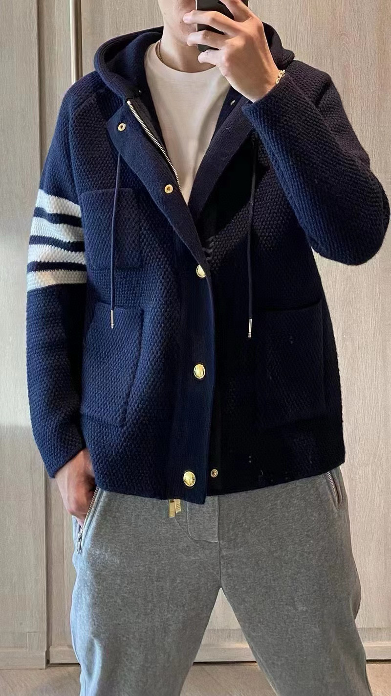 Thom Browne 톰브라운 스트라이프 니트 후드 집업 재킷 2