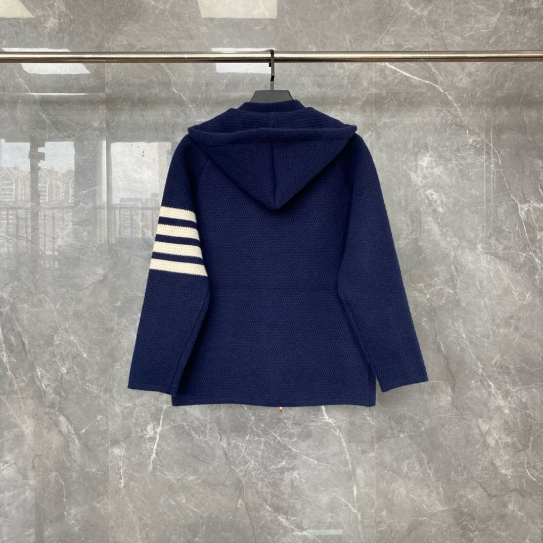 Thom Browne 톰브라운 스트라이프 니트 후드 집업 재킷 5