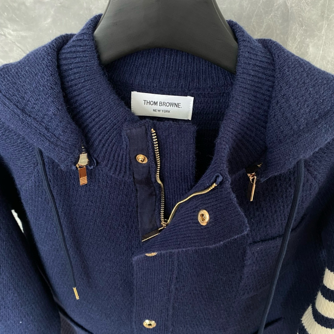 Thom Browne 톰브라운 스트라이프 니트 후드 집업 재킷 6